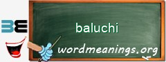 WordMeaning blackboard for baluchi